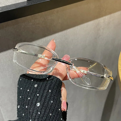 Rimless Y2K Style Sunglasses Rectangle Fashion Popular Women Men Shades Square Sun Glasses for Female Male Glasses Metal Frame
