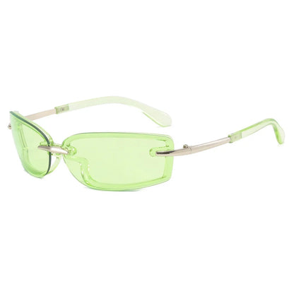 Rimless Y2K Style Sunglasses Rectangle Fashion Popular Women Men Shades Square Sun Glasses for Female Male Glasses Metal Frame