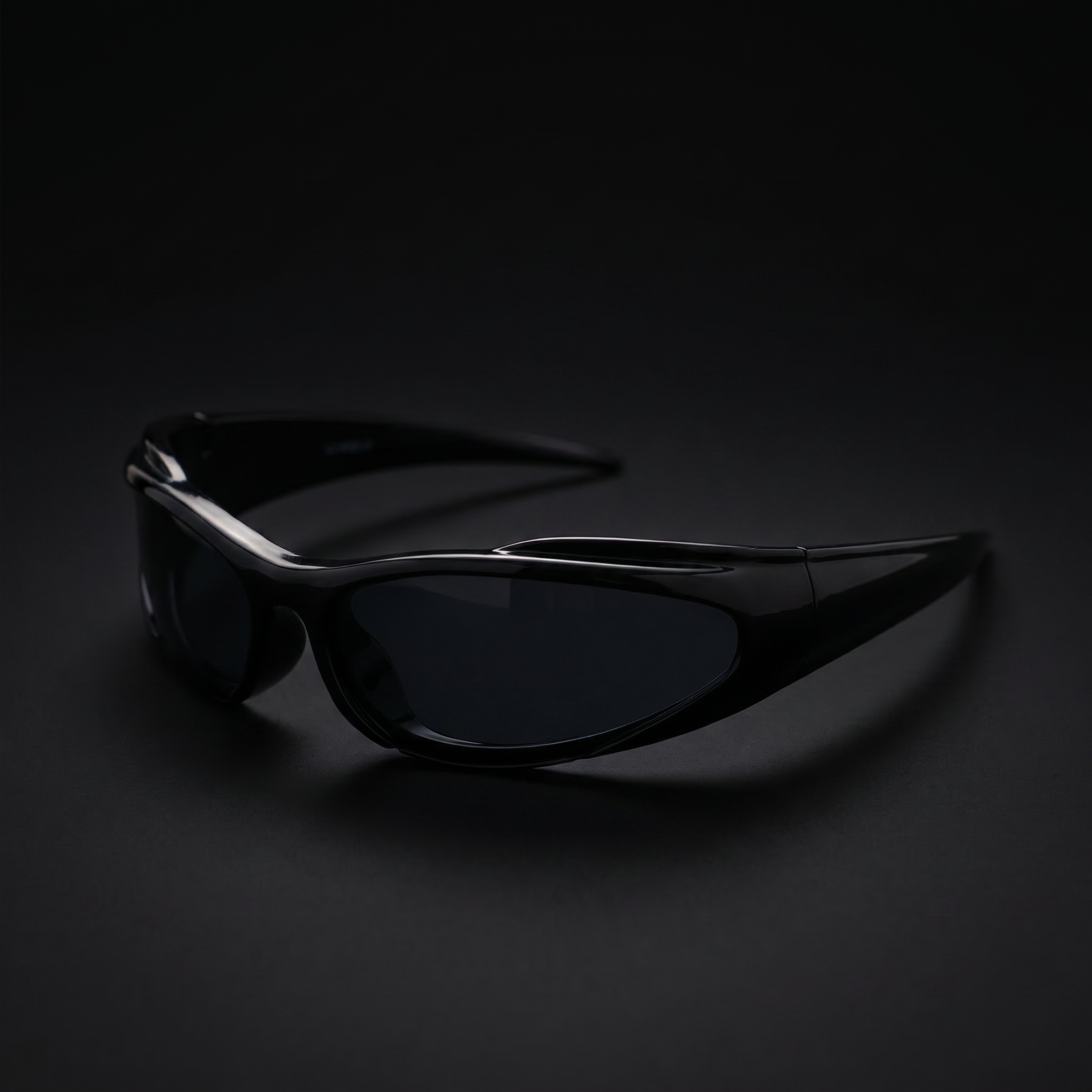 Y2K Speed Wrap sunglasses black colorway studio close-up