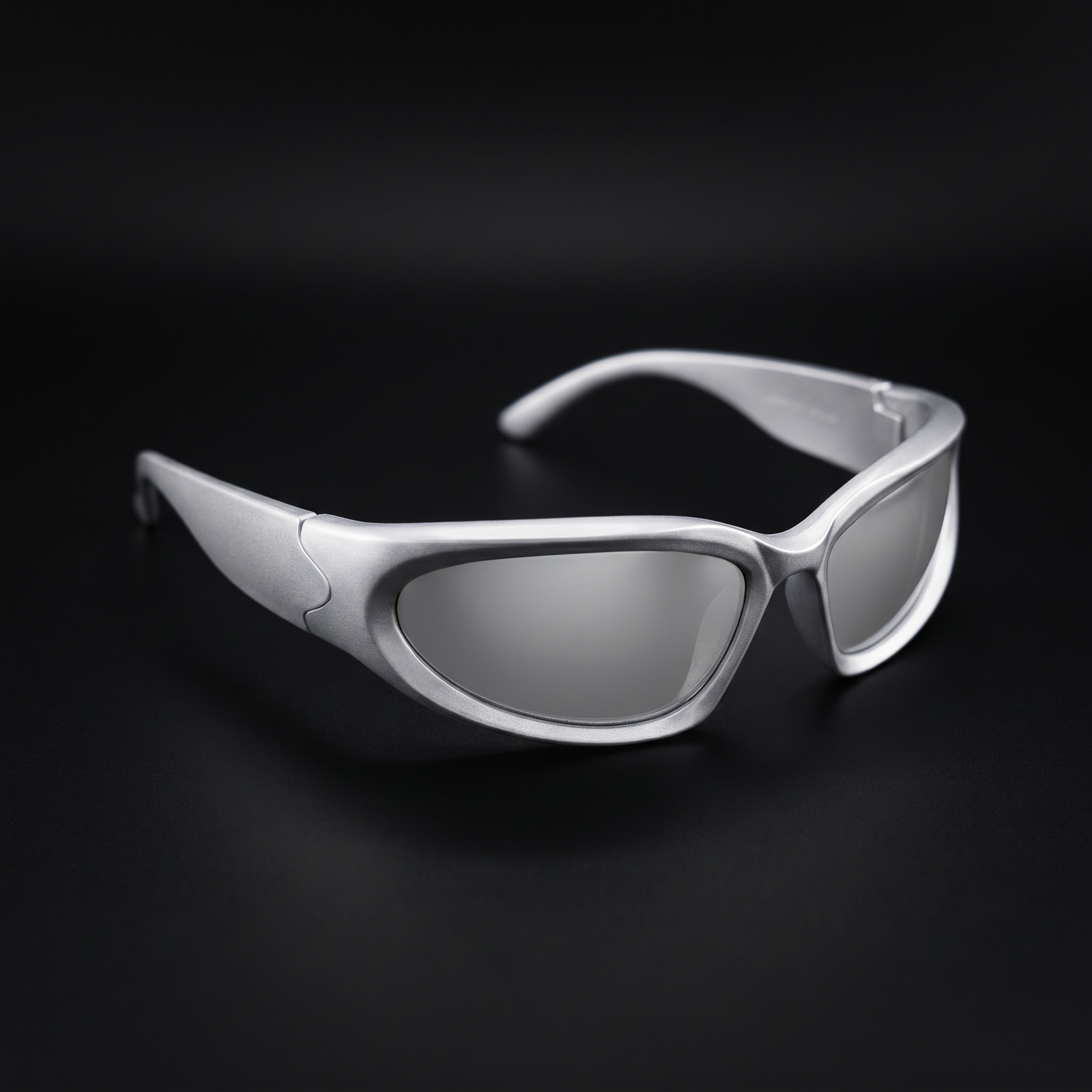 Swift Wrap Sport Sunglasses – Silver colorway close-up