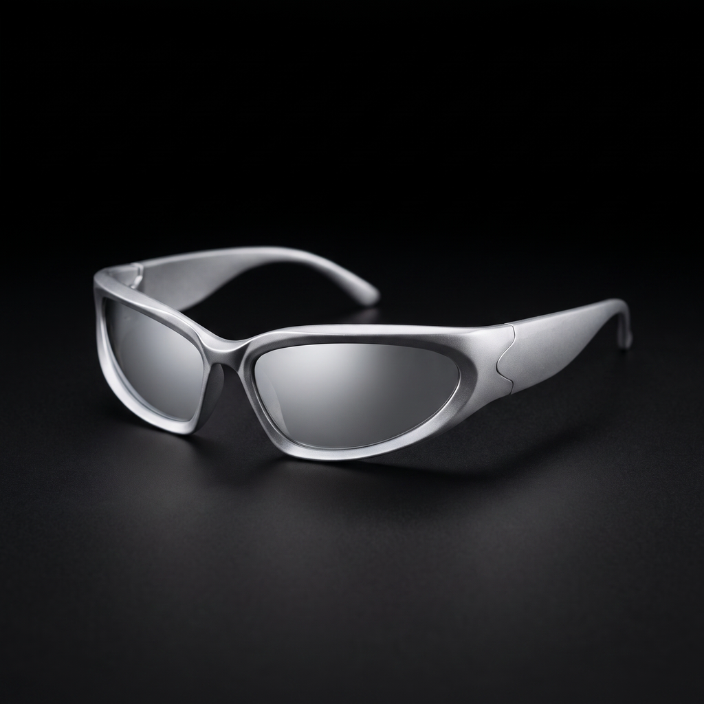 Swift Wrap Sport Sunglasses – Silver Mirror colorway close-up