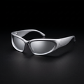 Swift Wrap Sport Sunglasses – Silver Mirror colorway close-up