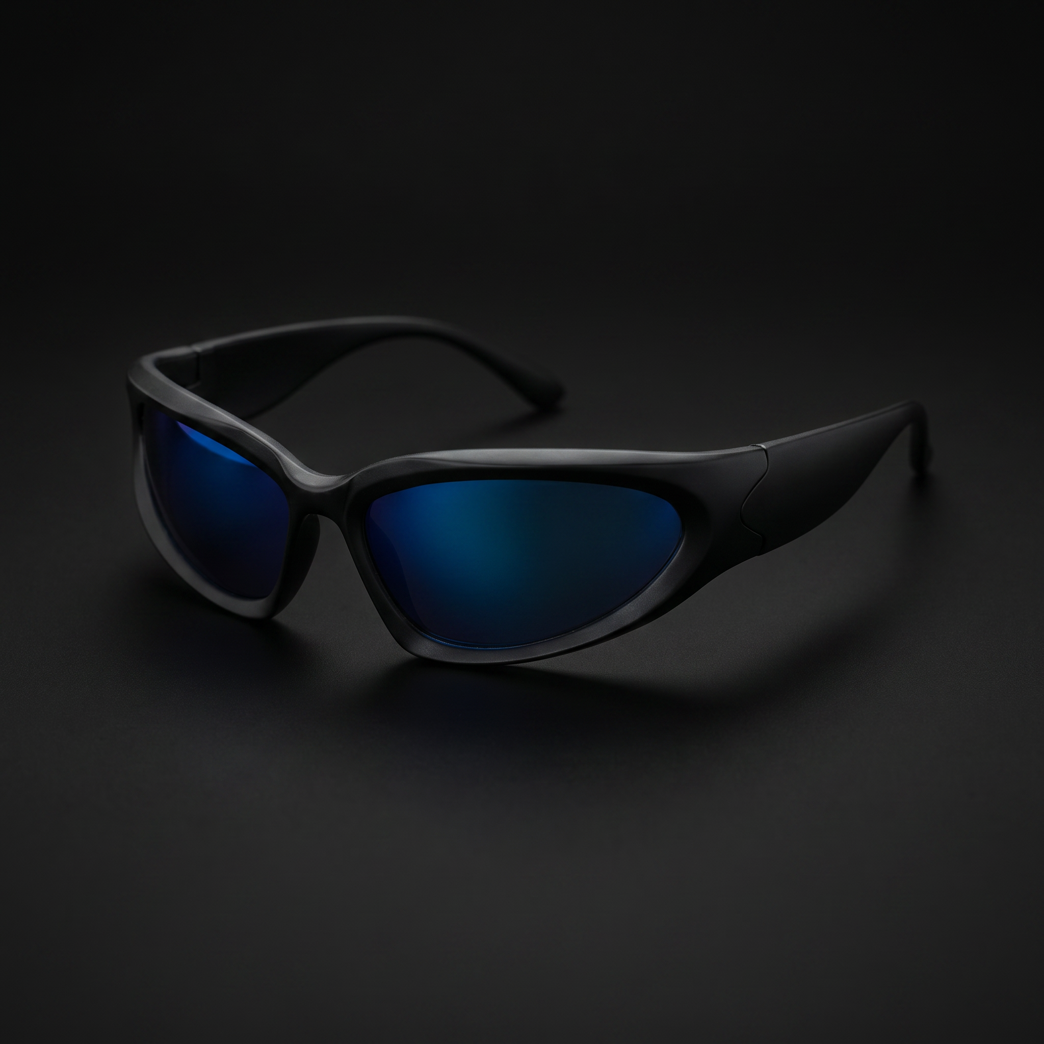 Swift Wrap Sport Sunglasses – Blue Mirror colorway close-up