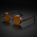Round Steampunk Sunglasses – Tea colorway close-up