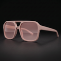 Vintage Square Sport Sunglasses – Nude Pink colorway close-up
