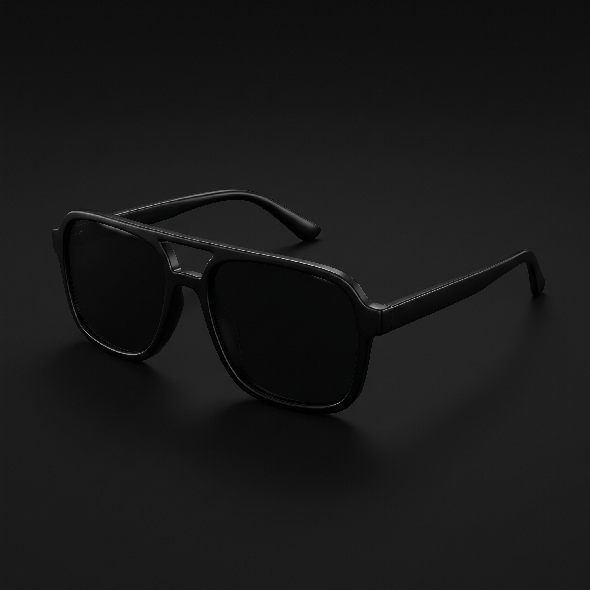 Vintage Square Sport Sunglasses – Black colorway close-up